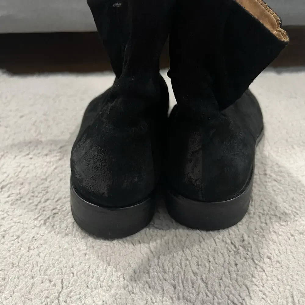 John Varvatos Morrison Sharpei Boots - Black Suede - Size: Men's 10.5